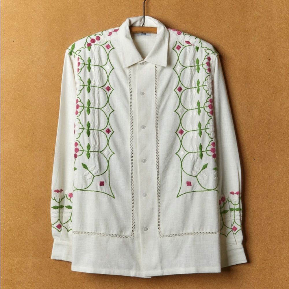 Bode Nouveau Fleurs LS shirt | NWT
